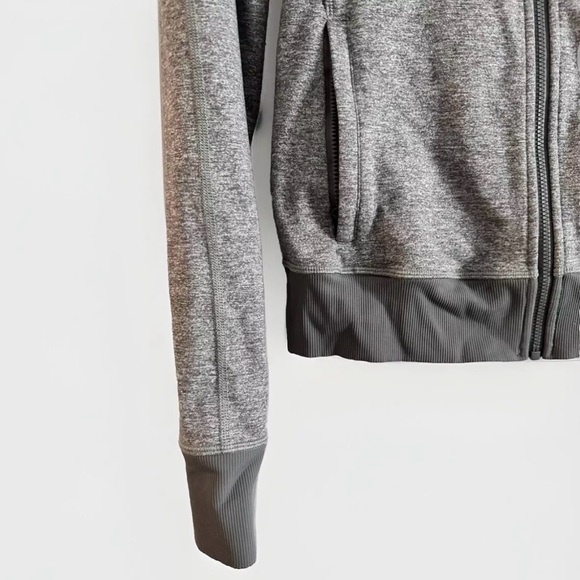 Lululemon Be Present Jacket Womens 8 Heathered Slate Gray Funnel Neck Full Zip - Picture 8 of 13
